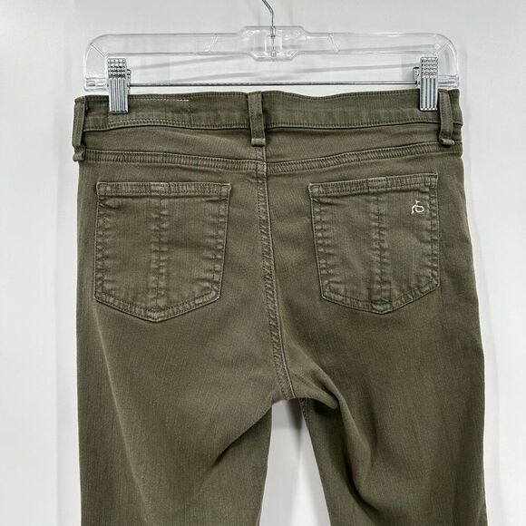 RAG & BONE Women's Army Green Mid Rise Denim Skinny Jeans Size 27 - Picture 5 of 7